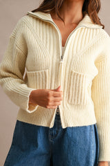 BLAKE RIBBED ZIP UP CARDIGAN