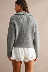 BLAKE RIBBED ZIP UP CARDIGAN