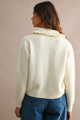 ADLEY RUFFLE COLLAR OPEN TIE CARDIGAN