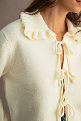ADLEY RUFFLE COLLAR OPEN TIE CARDIGAN