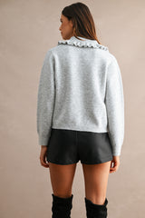 ADLEY RUFFLE COLLAR OPEN TIE CARDIGAN