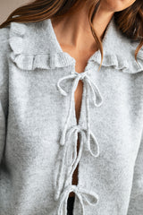ADLEY RUFFLE COLLAR OPEN TIE CARDIGAN