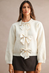 FIONA RIBBON DETAIL KNITTED CARDIGAN