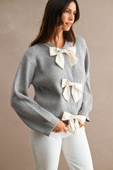 FIONA RIBBON DETAIL KNITTED CARDIGAN
