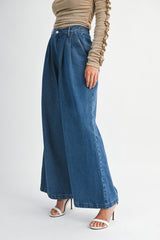 MADDISON DENIM LONG WIDE LEG PANTS