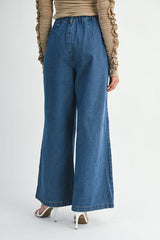 MADDISON DENIM LONG WIDE LEG PANTS