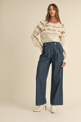 NEOMA HIGH WAIST DENIM PAPERBAG PANTS