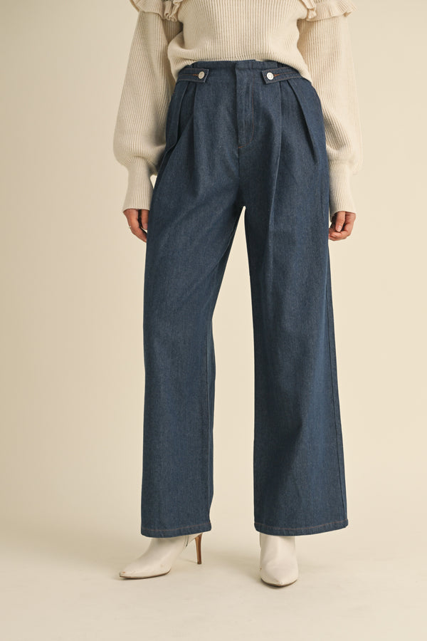 NEOMA HIGH WAIST DENIM PAPERBAG PANTS