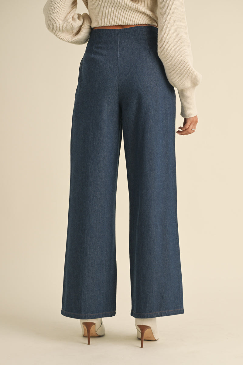 NEOMA HIGH WAIST DENIM PAPERBAG PANTS