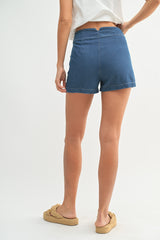 LINDEN DOUBLE BUTTON DENIM SHORTS