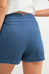 LINDEN DOUBLE BUTTON DENIM SHORTS