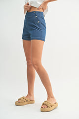 LINDEN DOUBLE BUTTON DENIM SHORTS