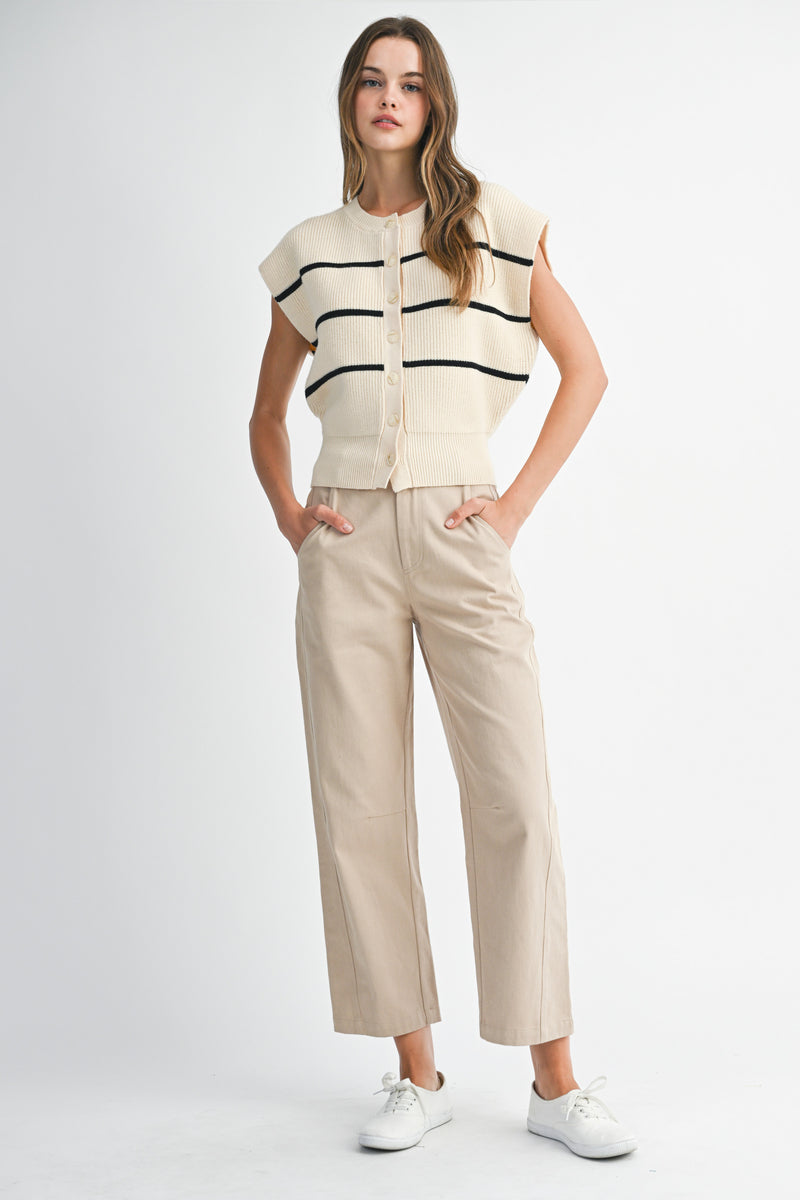 ESTELLA CROPPED BARREL LEG PANTS