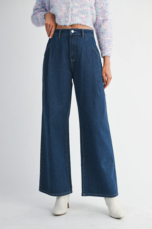 SASHA DENIM PINTUCK PANTS