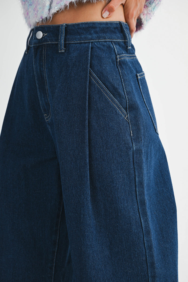 SASHA DENIM PINTUCK PANTS