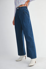 SASHA DENIM PINTUCK PANTS