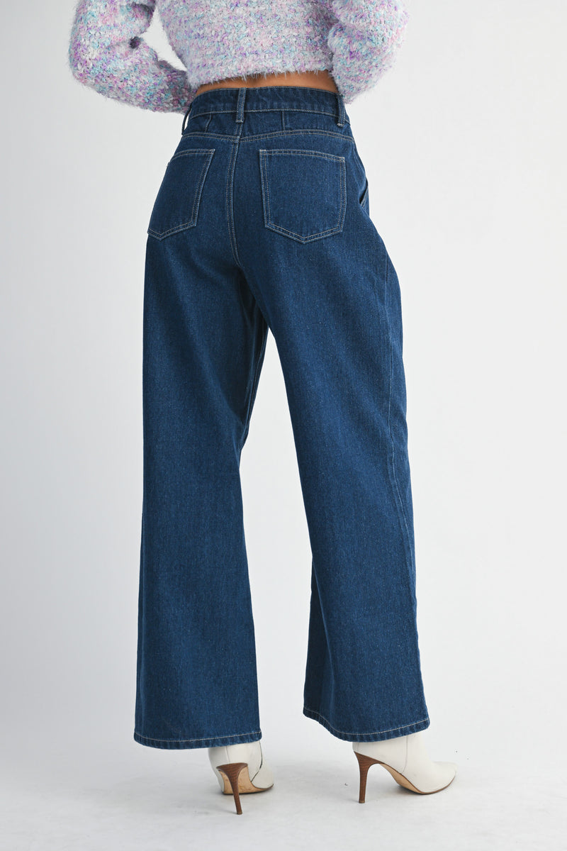 SASHA DENIM PINTUCK PANTS