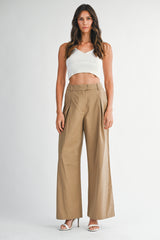 CAROLINA PLEATED WIDE LEG TROUSERS