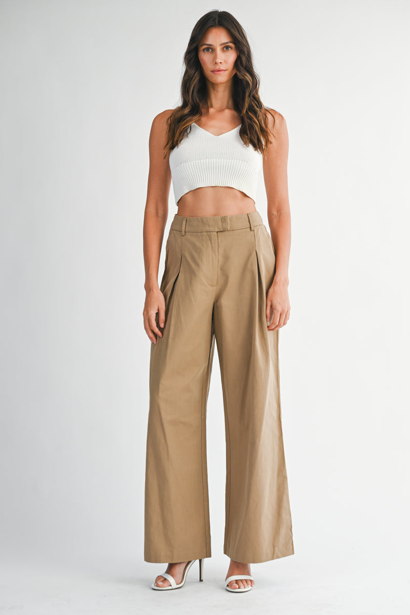 CAROLINA PLEATED WIDE LEG TROUSERS