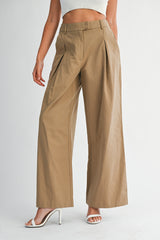 CAROLINA PLEATED WIDE LEG TROUSERS