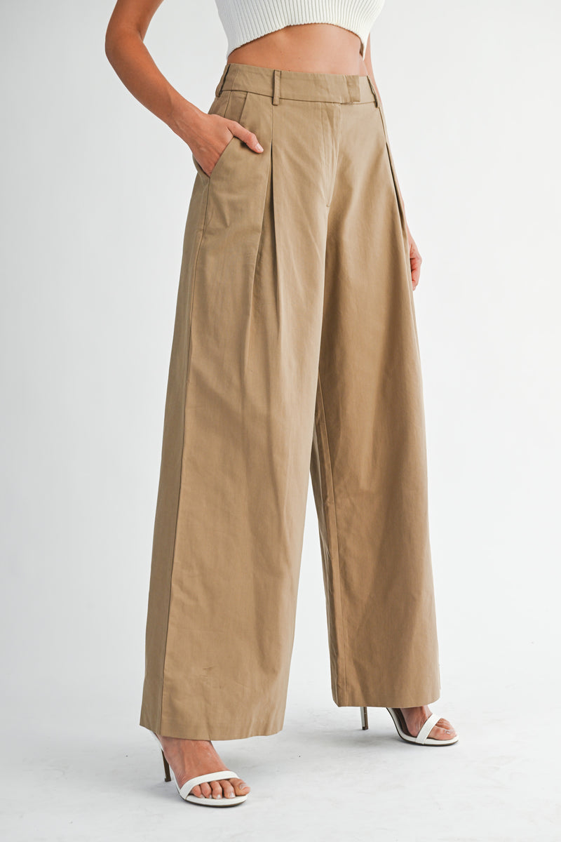 CAROLINA PLEATED WIDE LEG TROUSERS