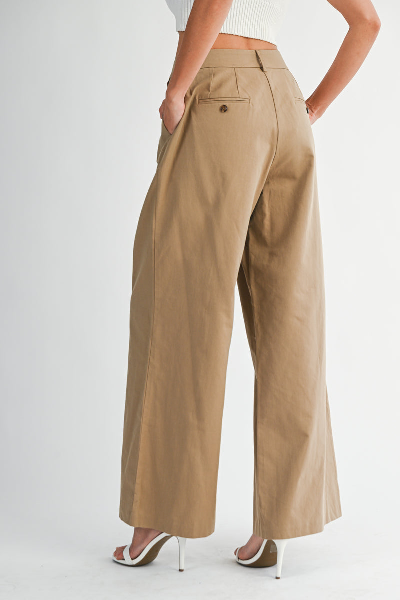 CAROLINA PLEATED WIDE LEG TROUSERS