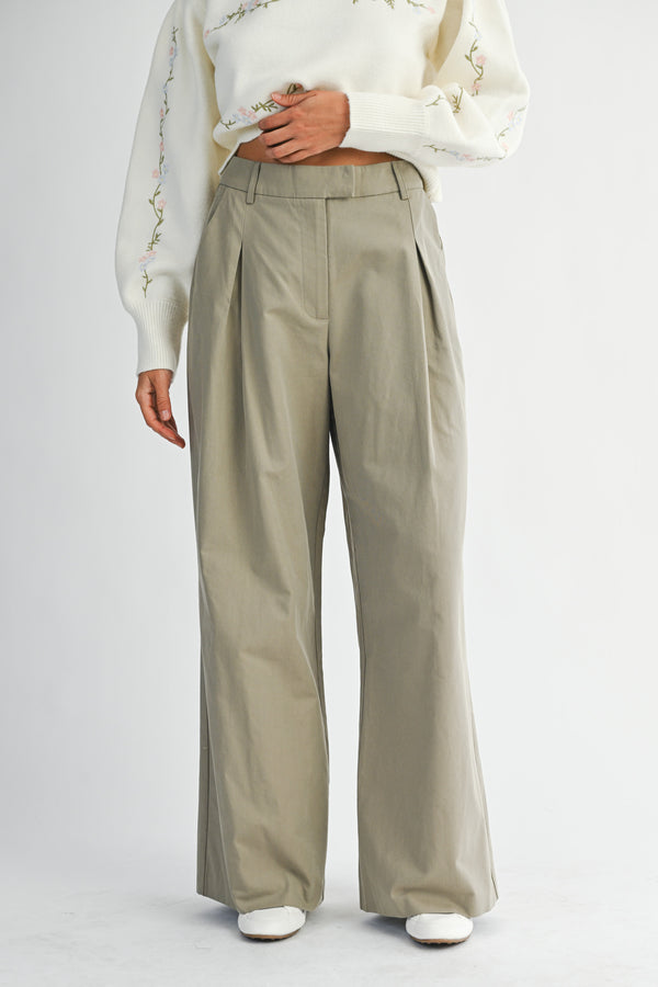 CAROLINA PLEATED WIDE LEG TROUSERS