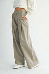 CAROLINA PLEATED WIDE LEG TROUSERS
