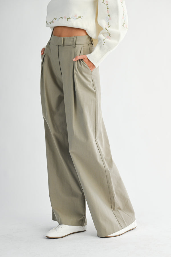 CAROLINA PLEATED WIDE LEG TROUSERS