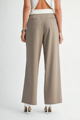 ENSLEY CONTRAST WAIST LONG PANTS