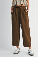 DEMETRIA TWILL DRAW STRING PANTS