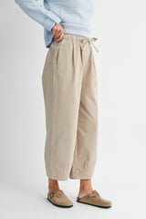 DEMETRIA TWILL DRAW STRING PANTS