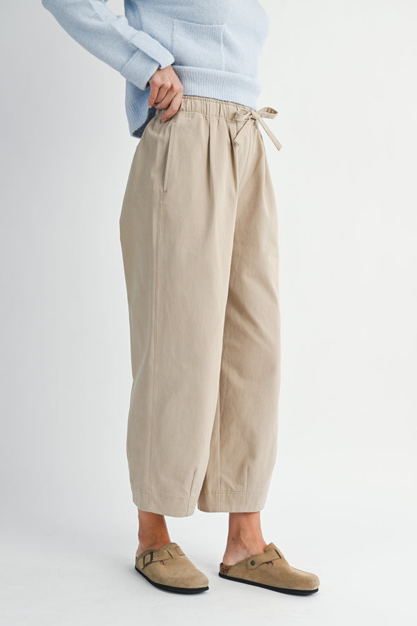 DEMETRIA TWILL DRAW STRING PANTS