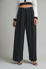 MANON PLEATED DETAIL WIDE PANTS