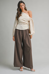MANON PLEATED DETAIL WIDE PANTS