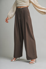 MANON PLEATED DETAIL WIDE PANTS
