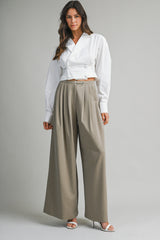 MANON PLEATED DETAIL WIDE PANTS