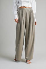 MANON PLEATED DETAIL WIDE PANTS