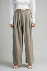 MANON PLEATED DETAIL WIDE PANTS