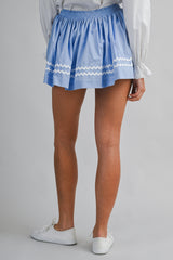 STACY RIC RAC TRIMMED SHIRRING MINI SKORT