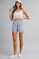 BLAISE LACE TRIM SATIN SHORTS