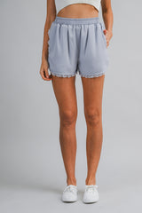 BLAISE LACE TRIM SATIN SHORTS