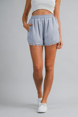 BLAISE LACE TRIM SATIN SHORTS
