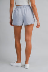 BLAISE LACE TRIM SATIN SHORTS