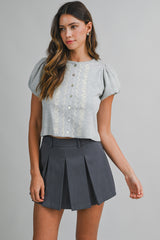 NINA PLEATED MINI SKORT