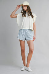 JOVANA CONTRAST BINDING NYLON SHORTS