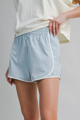 JOVANA CONTRAST BINDING NYLON SHORTS