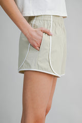 JOVANA CONTRAST BINDING NYLON SHORTS