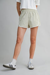 JOVANA CONTRAST BINDING NYLON SHORTS