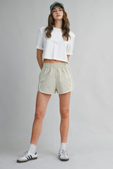 JOVANA CONTRAST BINDING NYLON SHORTS